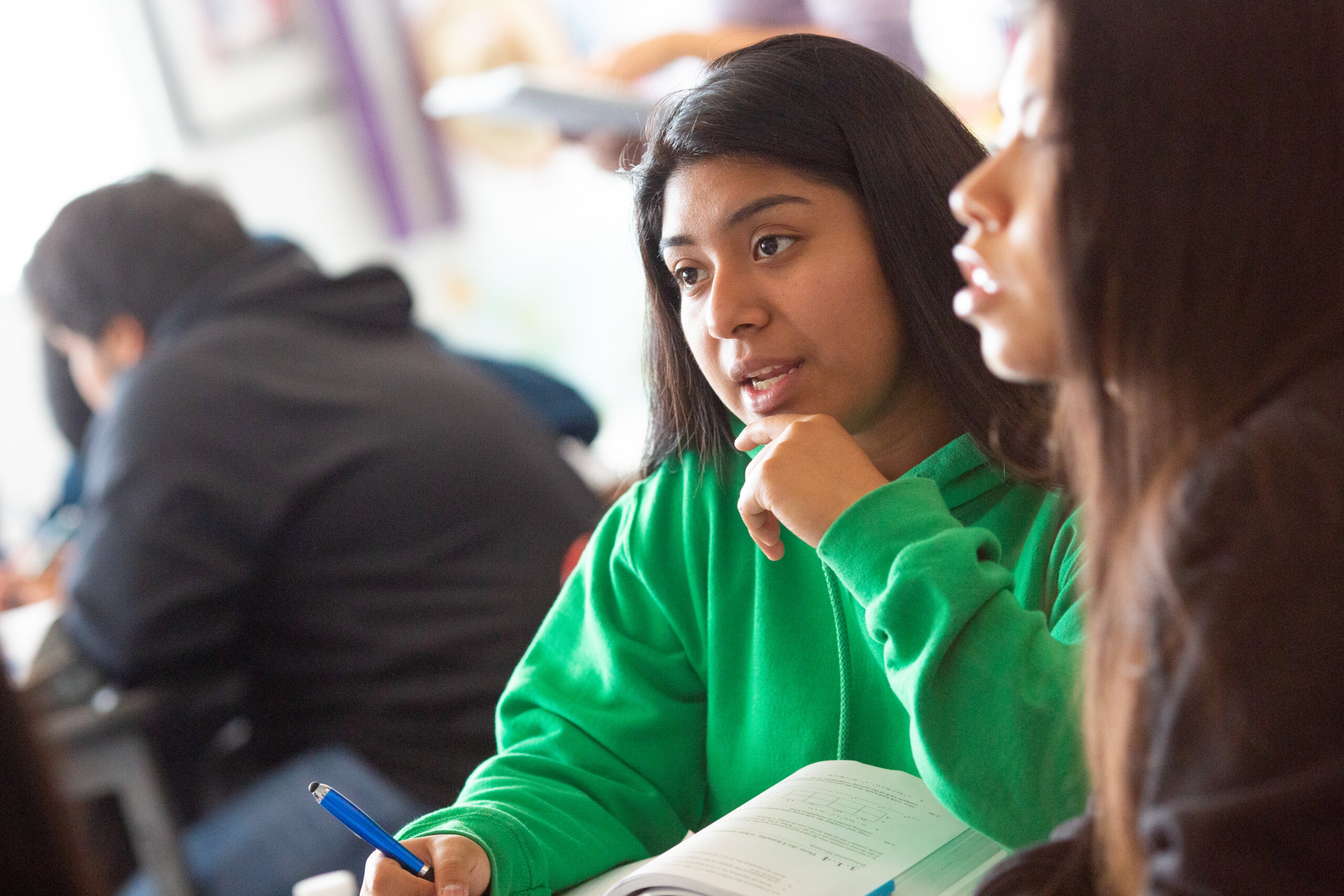 student in classroom with oral history lesson plan