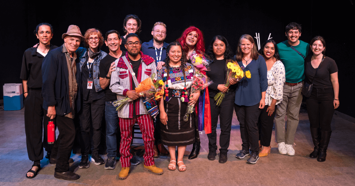 EBSC, Amplifying Sanctuary Voices, Berkeley Rep, and Voice of Witness staff and community members supporting immigrant storytelling through theater