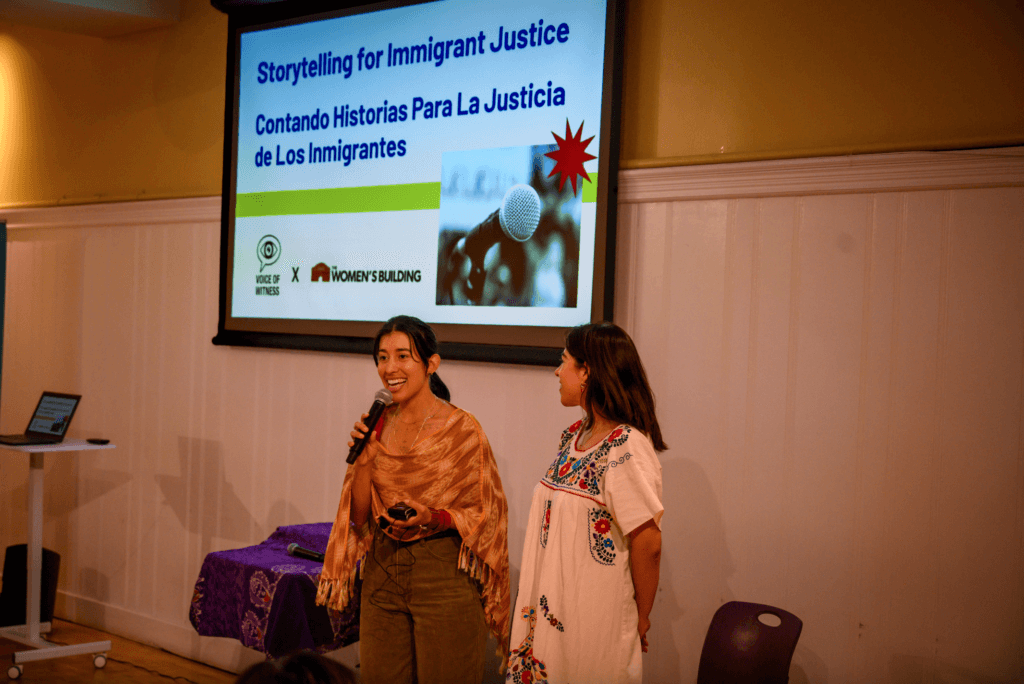 Storytelling for Immigrant Justice event at the Women's Building